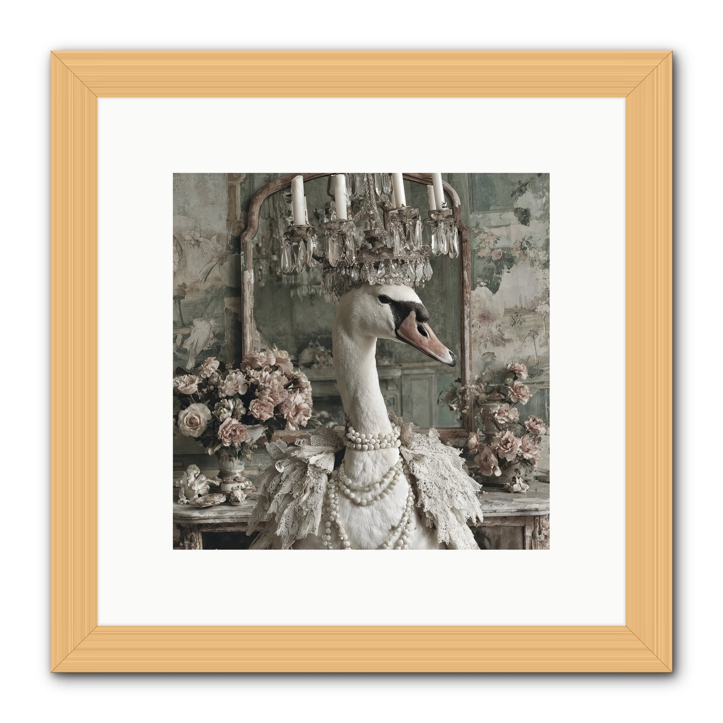Roselight Afternoon -- Framed Print - Natural 10x10