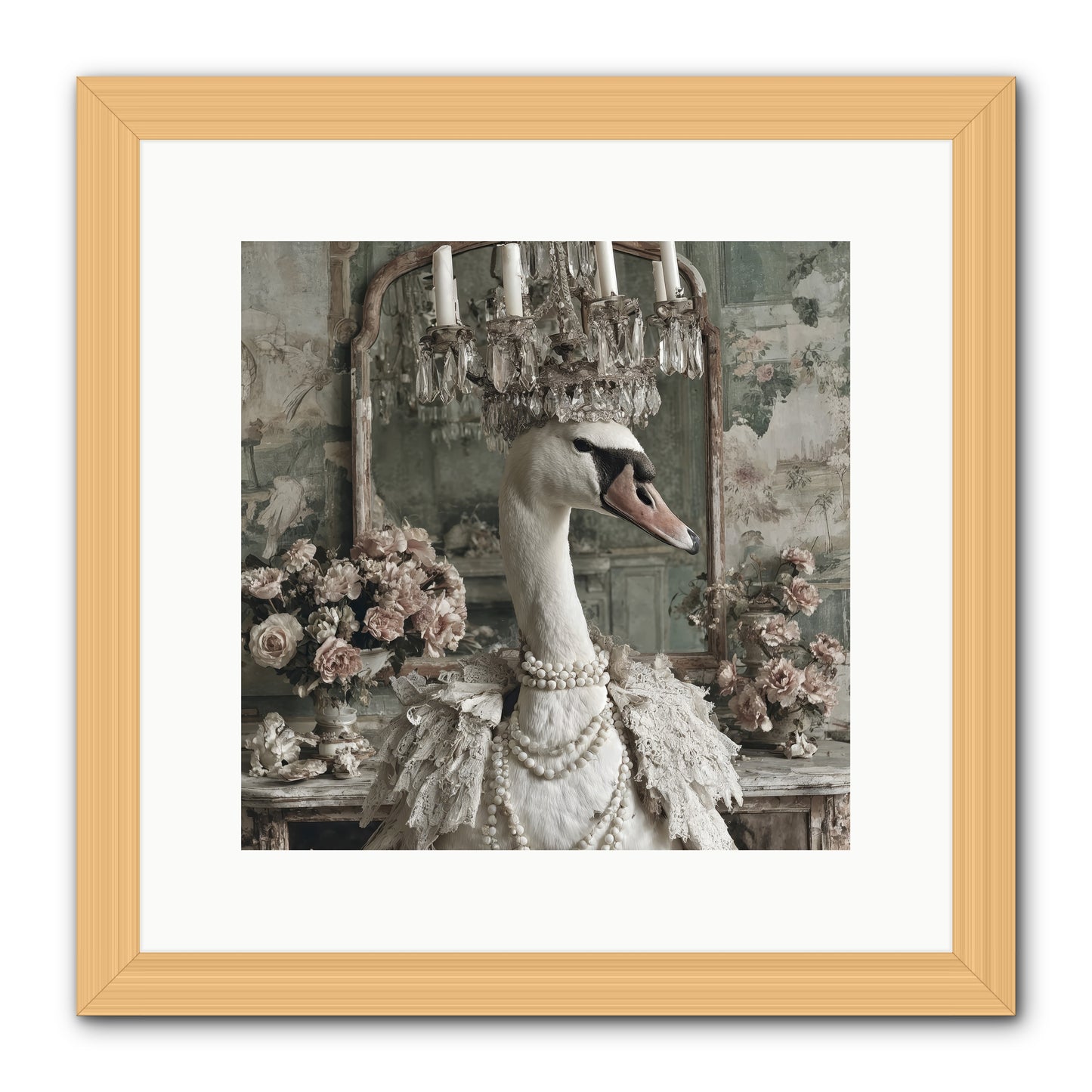 Roselight Afternoon -- Framed Print - Natural 12x12