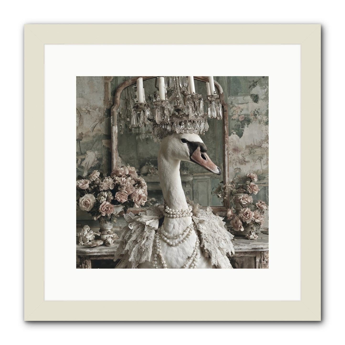 Roselight Afternoon -- Framed Print - White 12x12