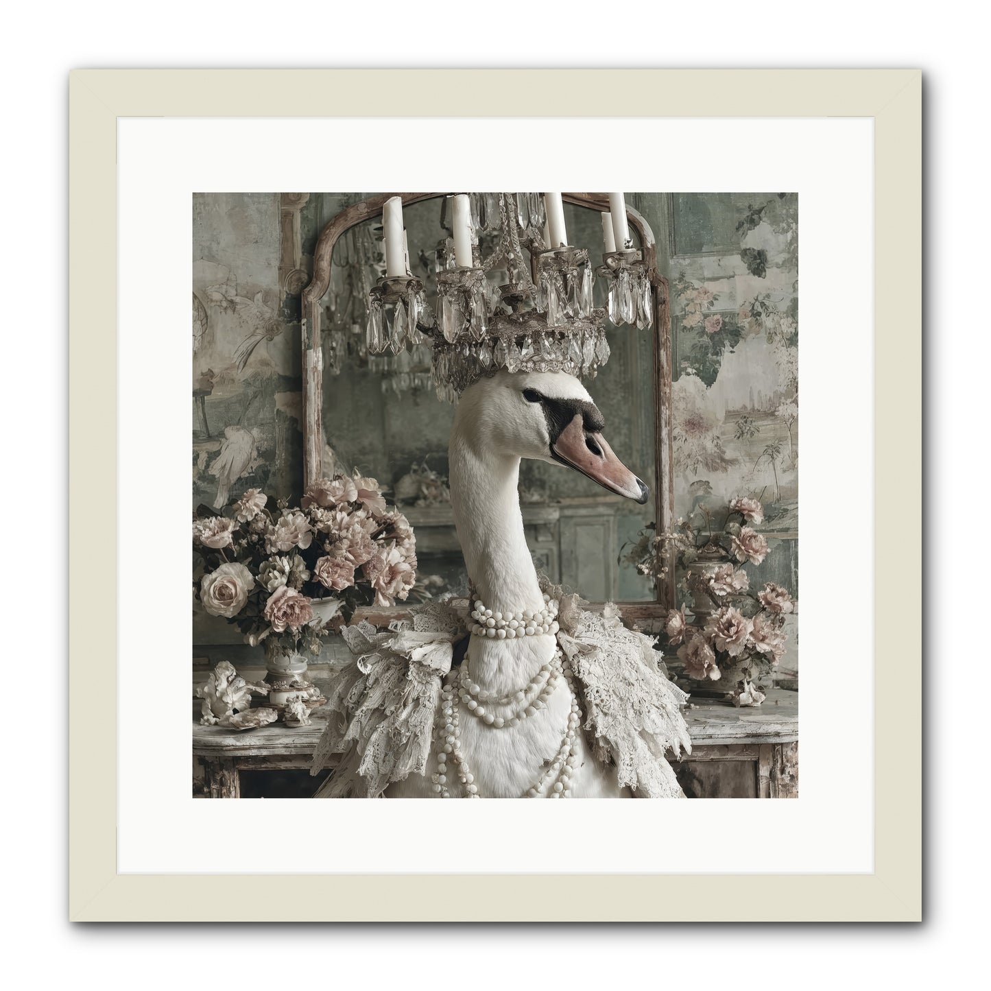 Roselight Afternoon -- Framed Print - White 16x16