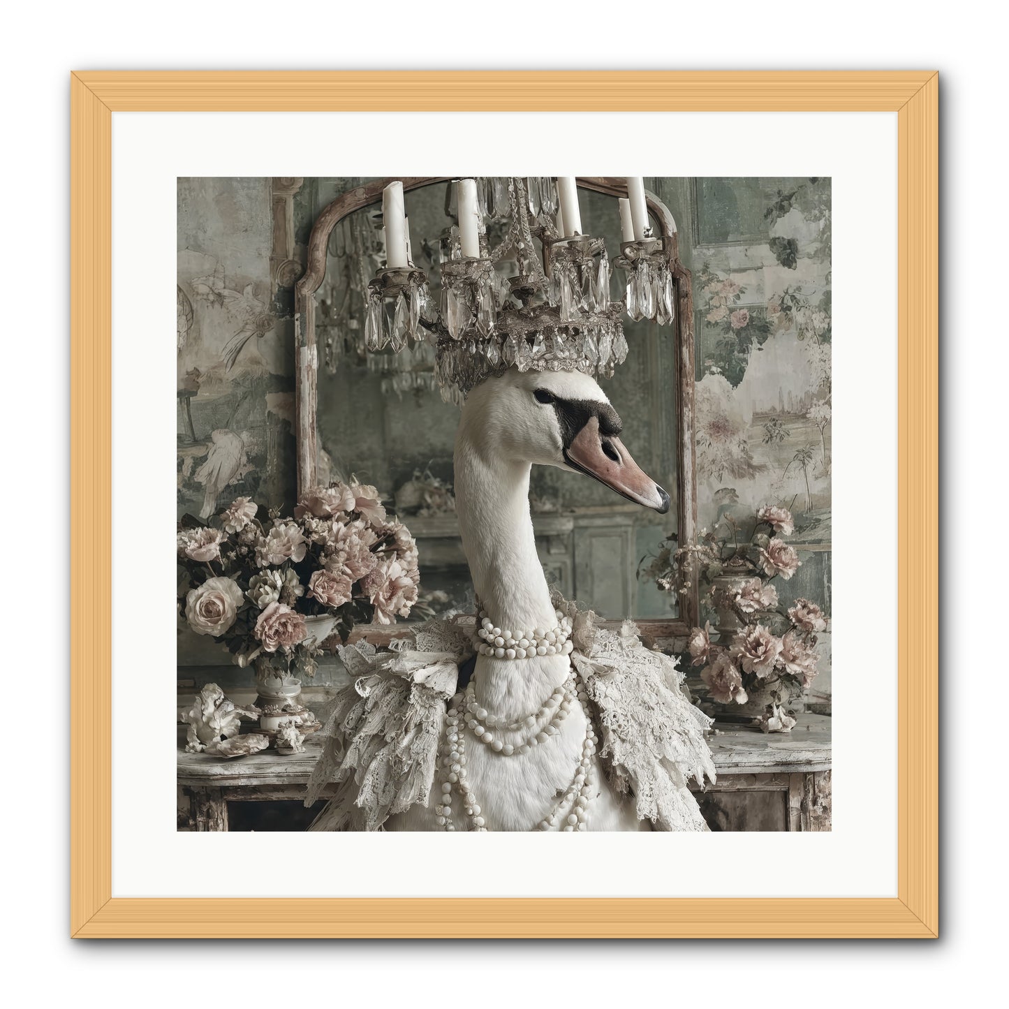 Roselight Afternoon -- Framed Print - Natural 20x20