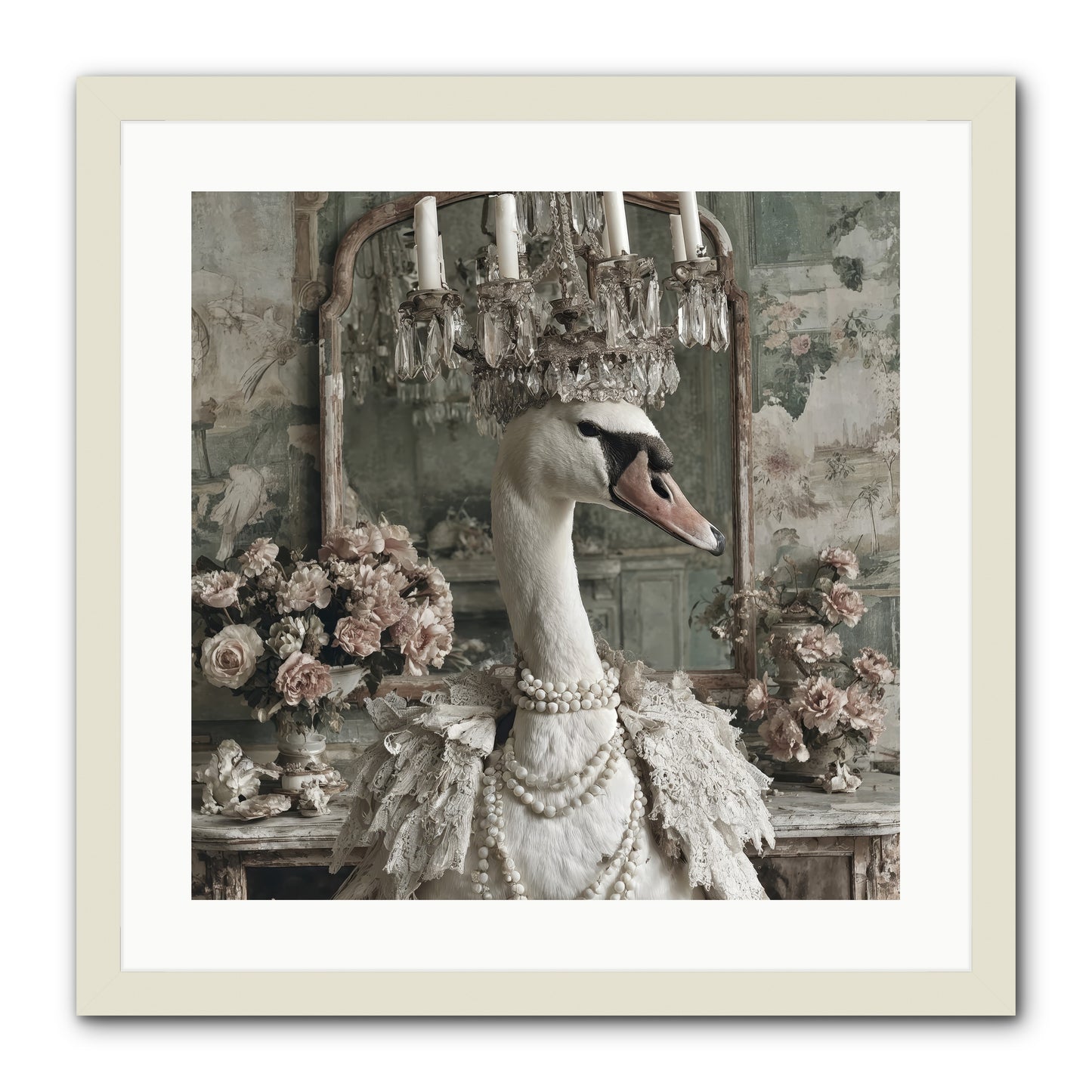 Roselight Afternoon -- Framed Print - White 20x20