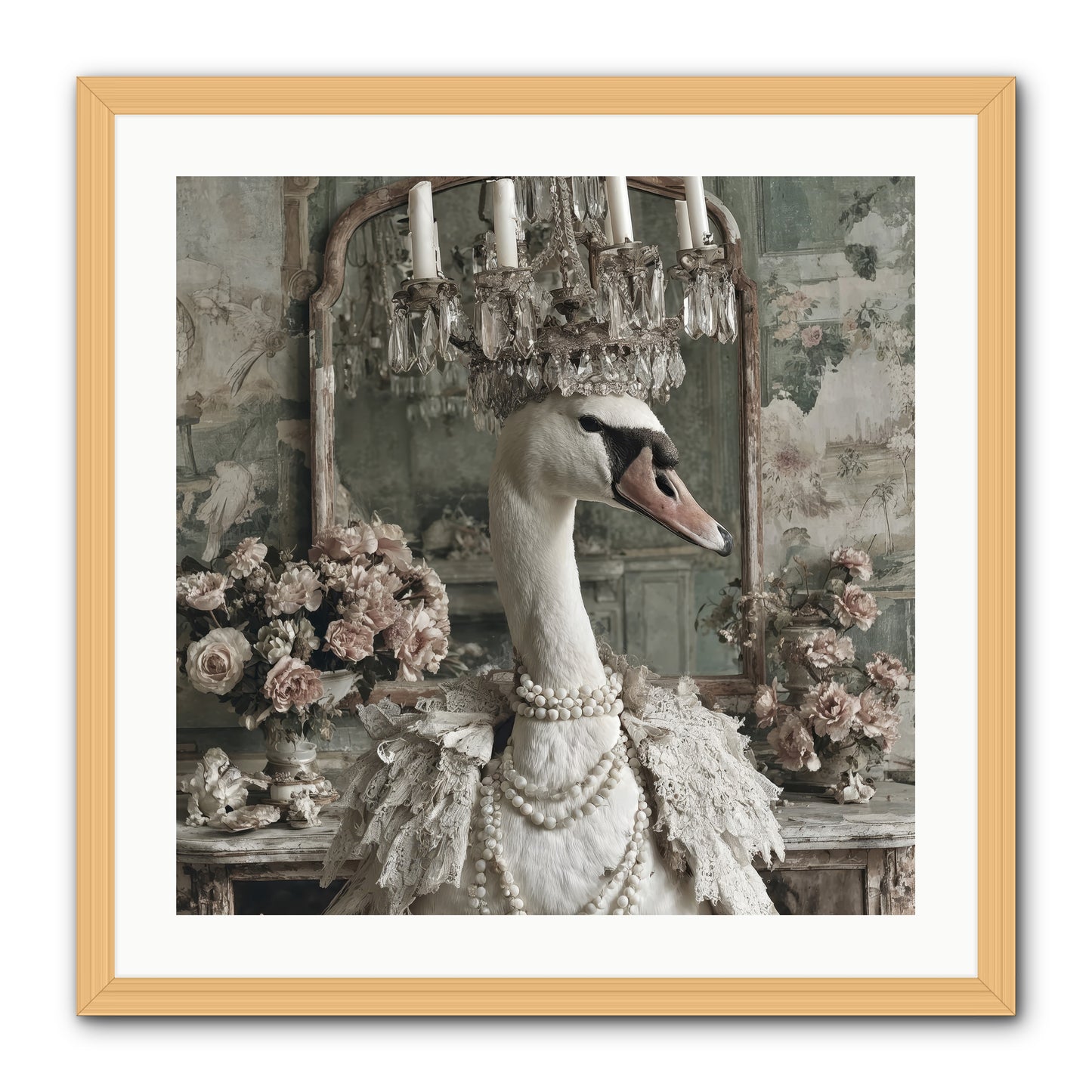 Roselight Afternoon -- Framed Print - Natural 24x24