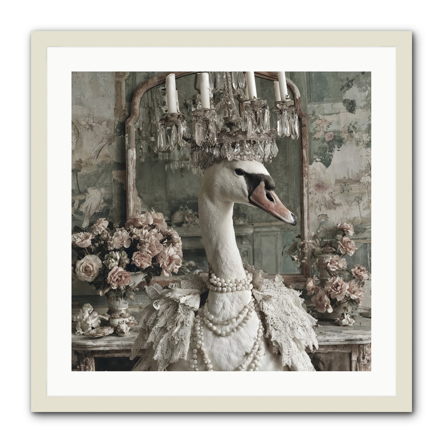 Roselight Afternoon -- Framed Print - White 24x24