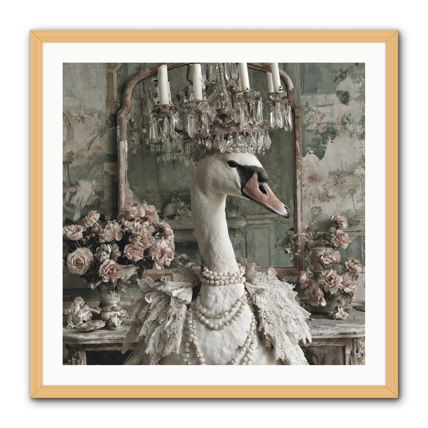 Roselight Afternoon -- Framed Print - Natural 30x30