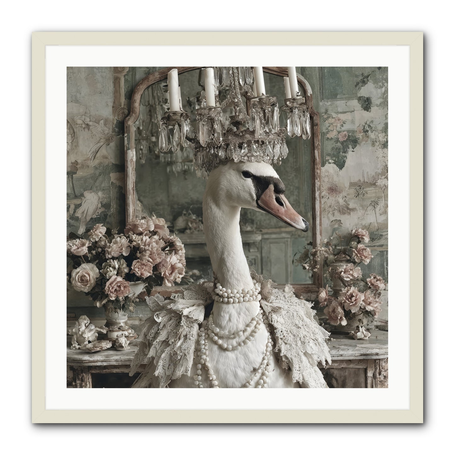 Roselight Afternoon -- Framed Print - White 30x30