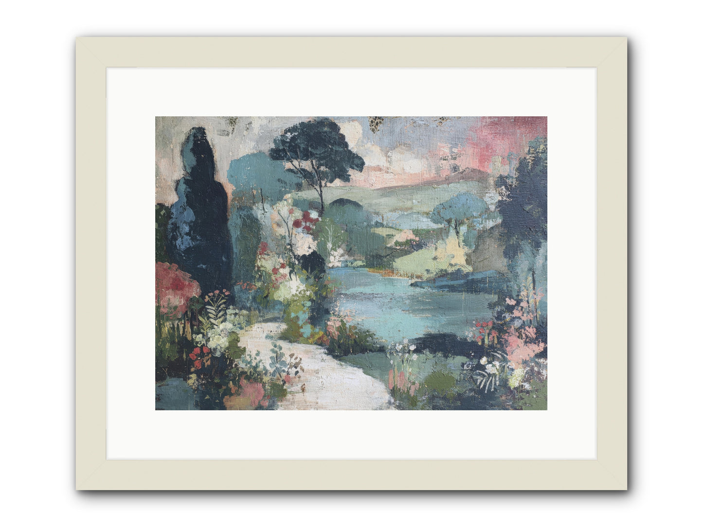 Rosewater Row -- Framed Print - White 16x12