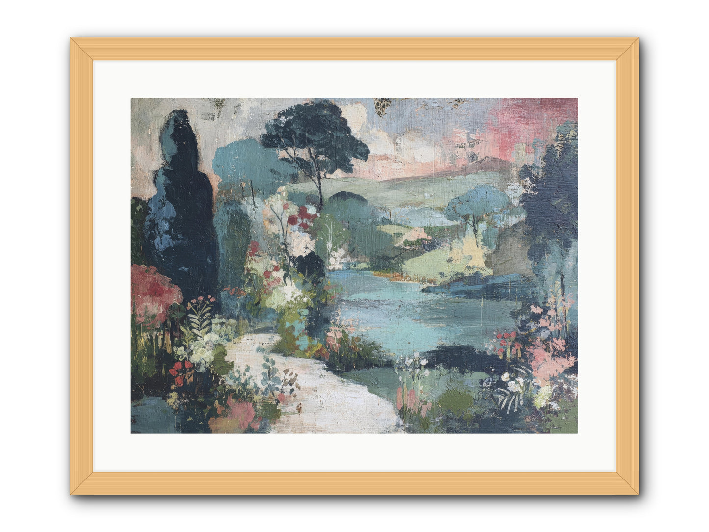 Rosewater Row -- Framed Print - Natural 24x18