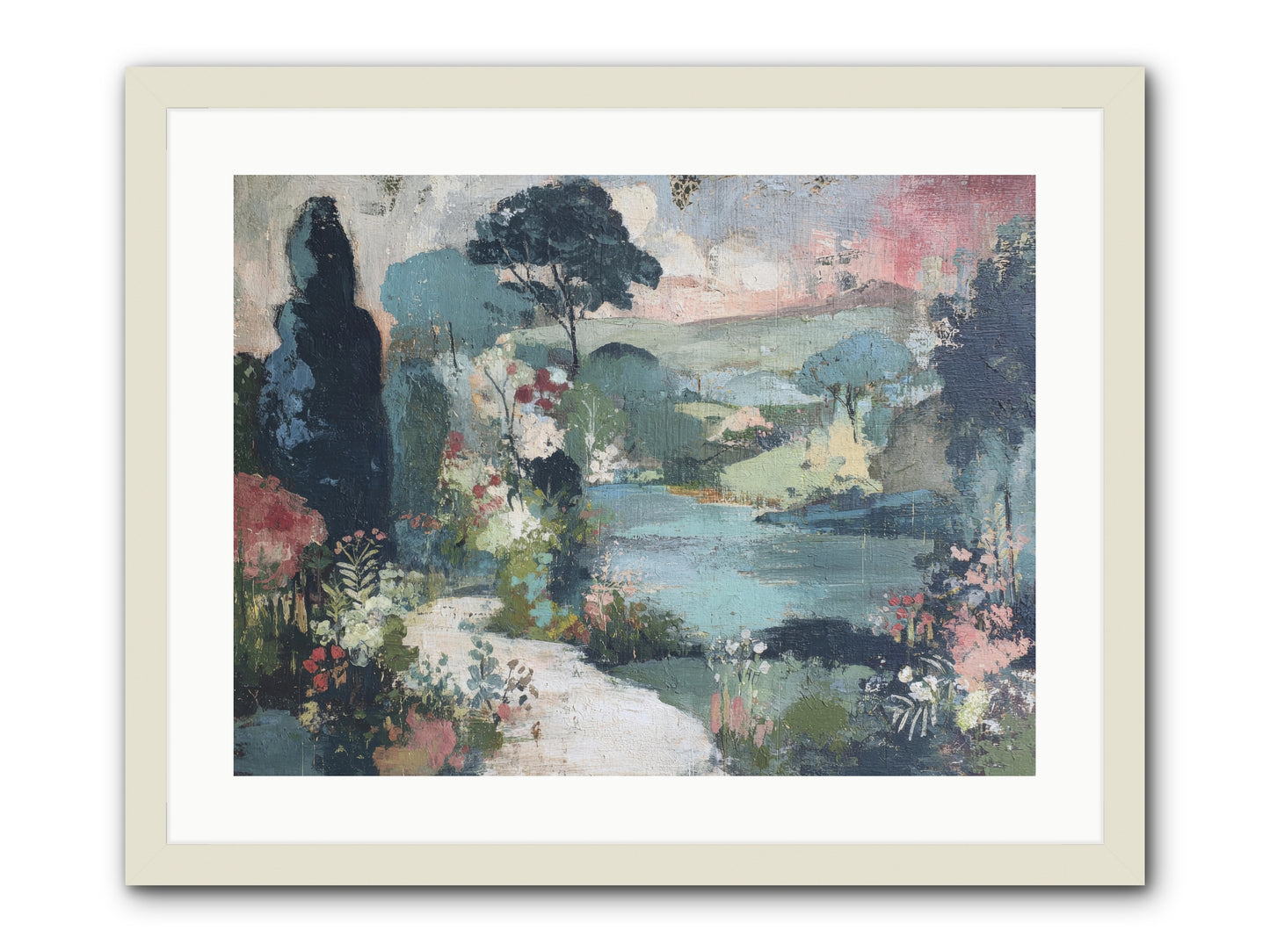Rosewater Row -- Framed Print - White 24x18