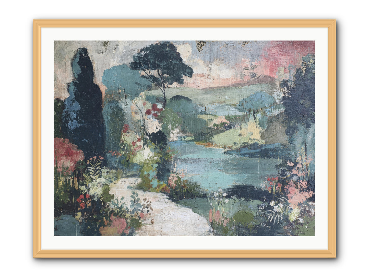 Rosewater Row -- Framed Print - Natural 40x30