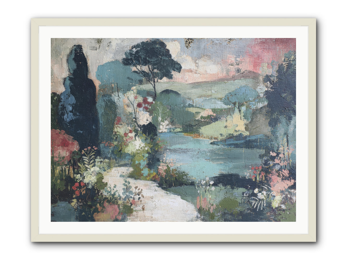 Rosewater Row -- Framed Print - White 40x30