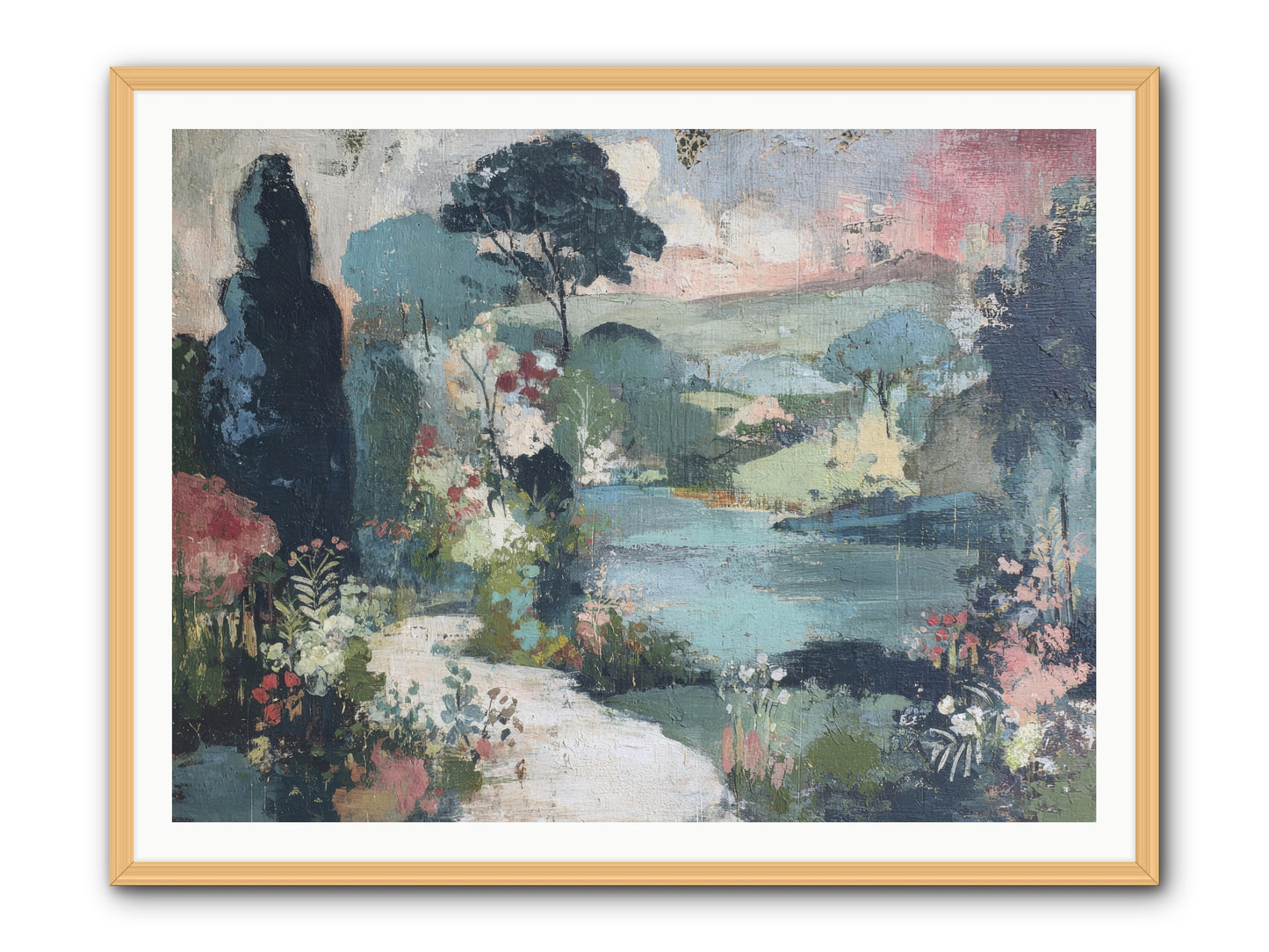 Rosewater Row -- Framed Print - Natural 48x36