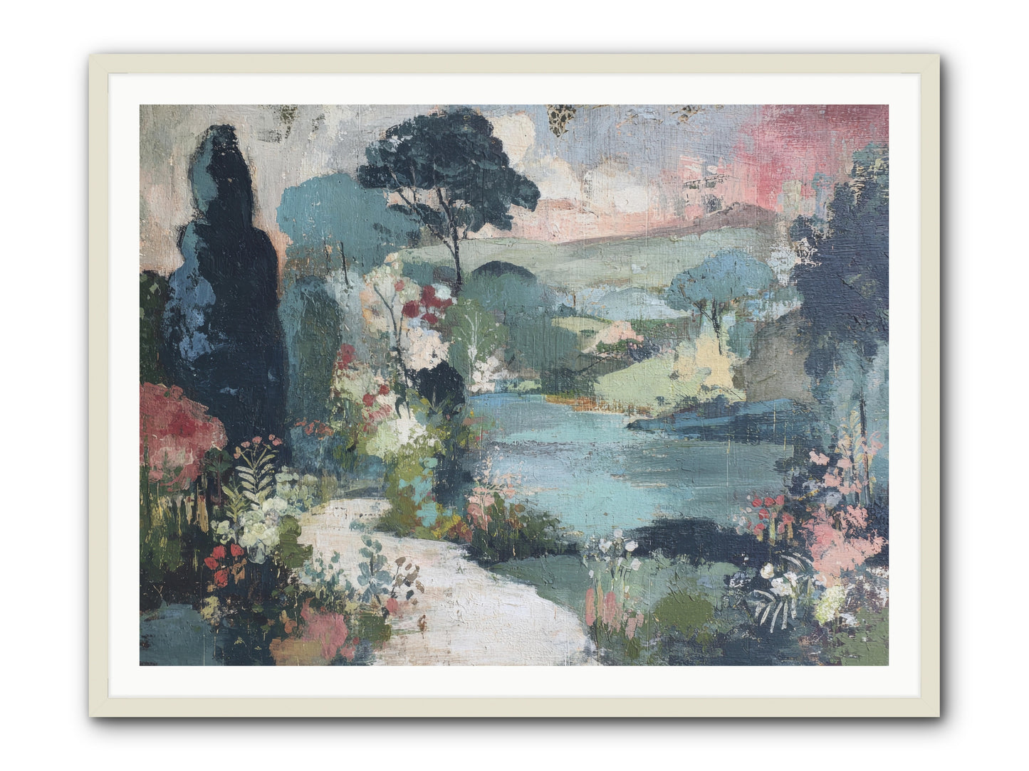 Rosewater Row -- Framed Print - White 48x36