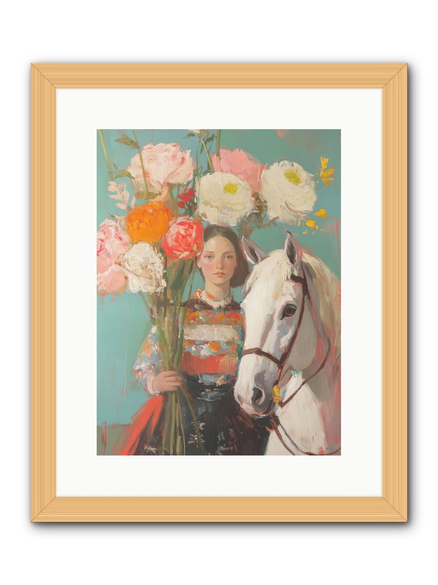Rosewood Rider -- Framed Print - Natural 12x16