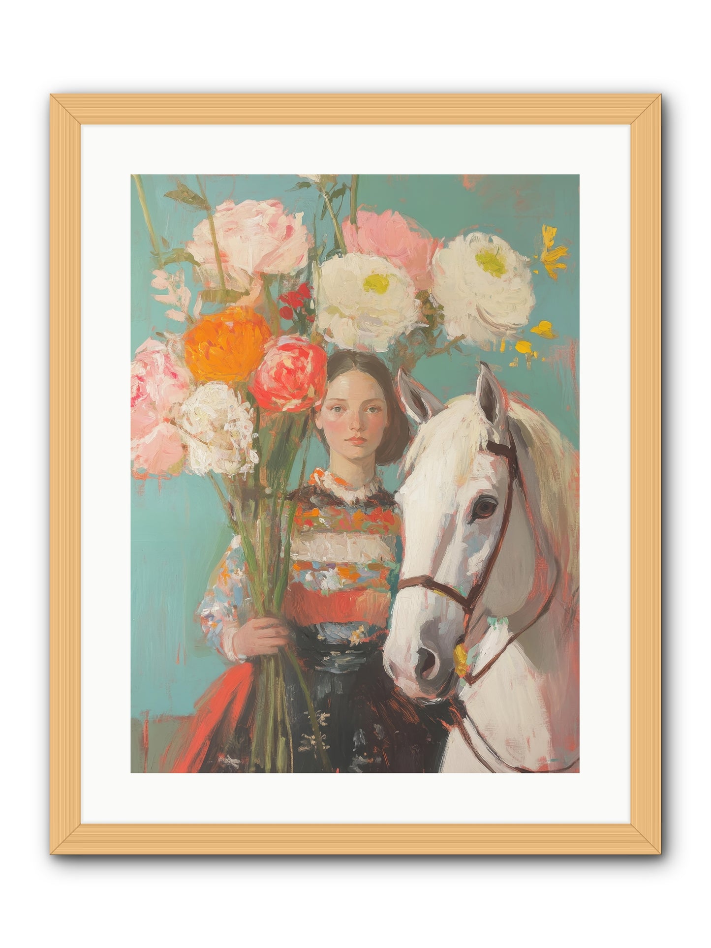 Rosewood Rider -- Framed Print - Natural 18x24
