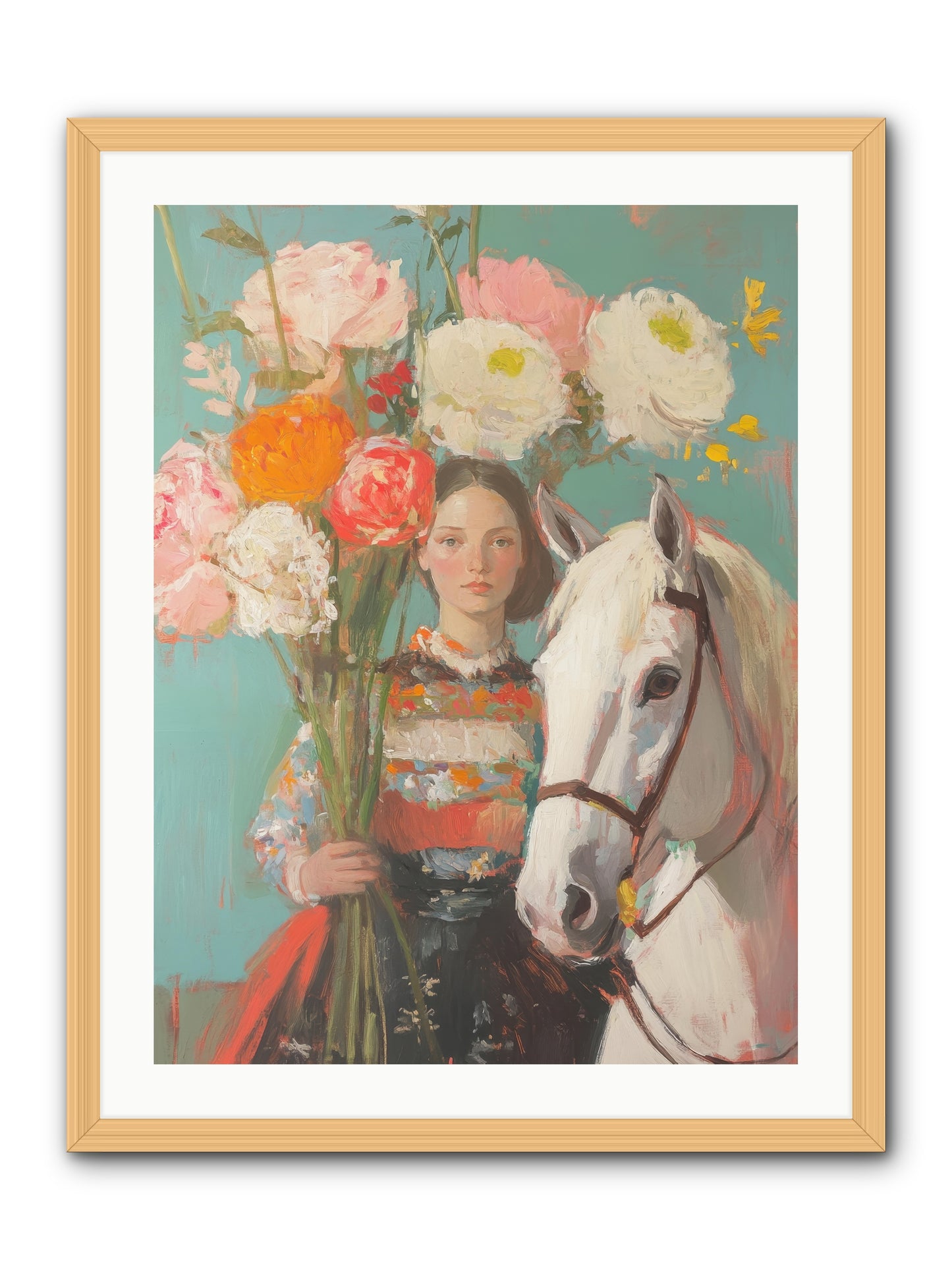 Rosewood Rider -- Framed Print - Natural 24x32
