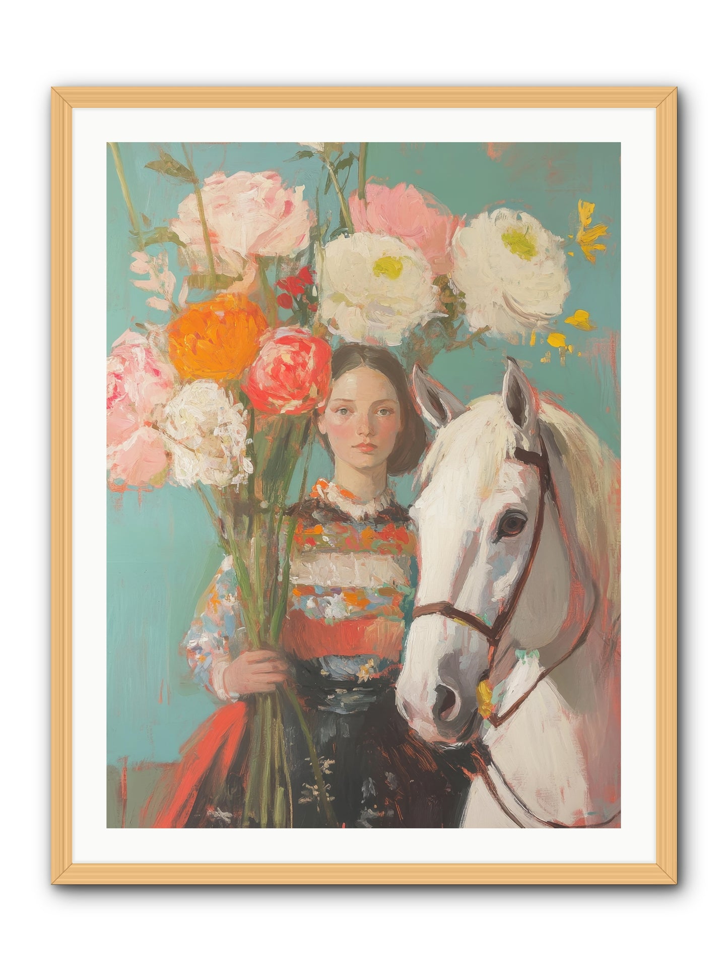 Rosewood Rider -- Framed Print - Natural 30x40