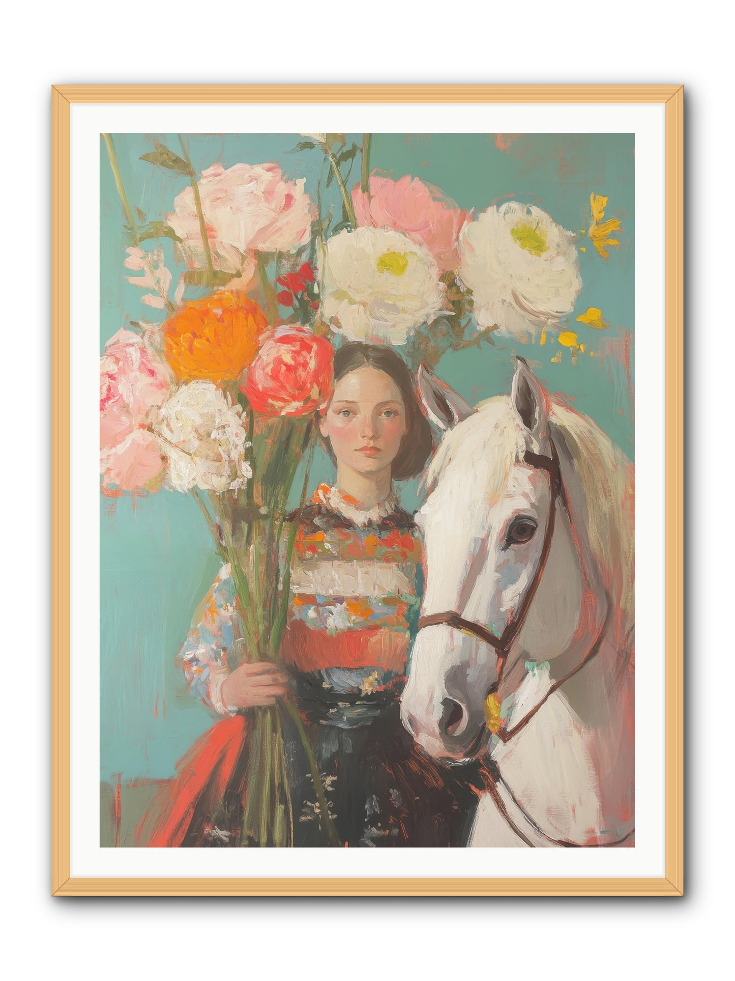 Rosewood Rider -- Framed Print - Natural 36x48