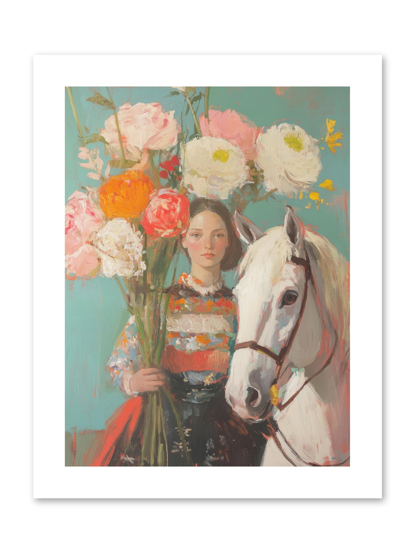 Rosewood Rider -- Loose Canvas Print 9x12