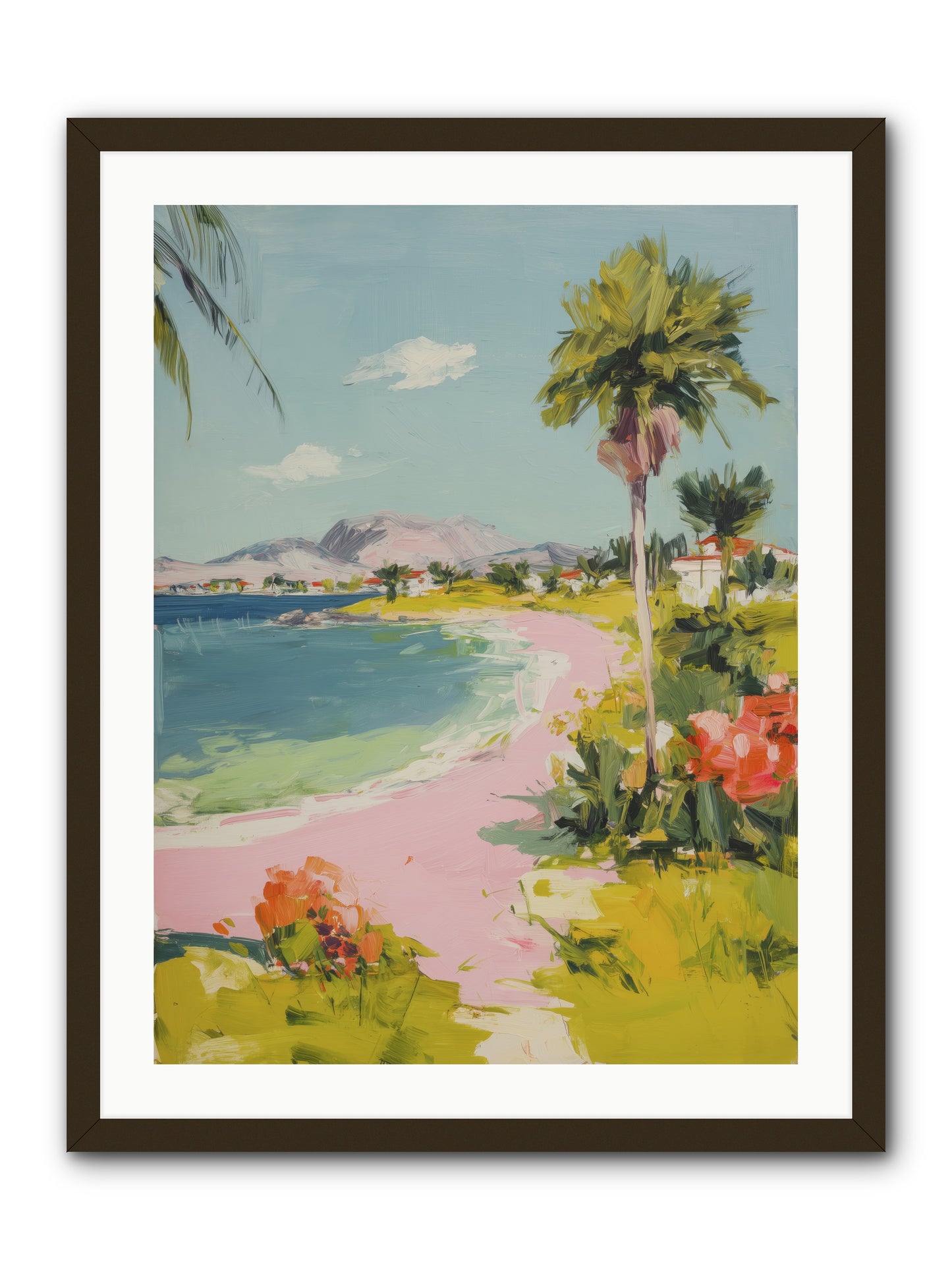 Rosy Coastline -- Framed Print - Black 24x32