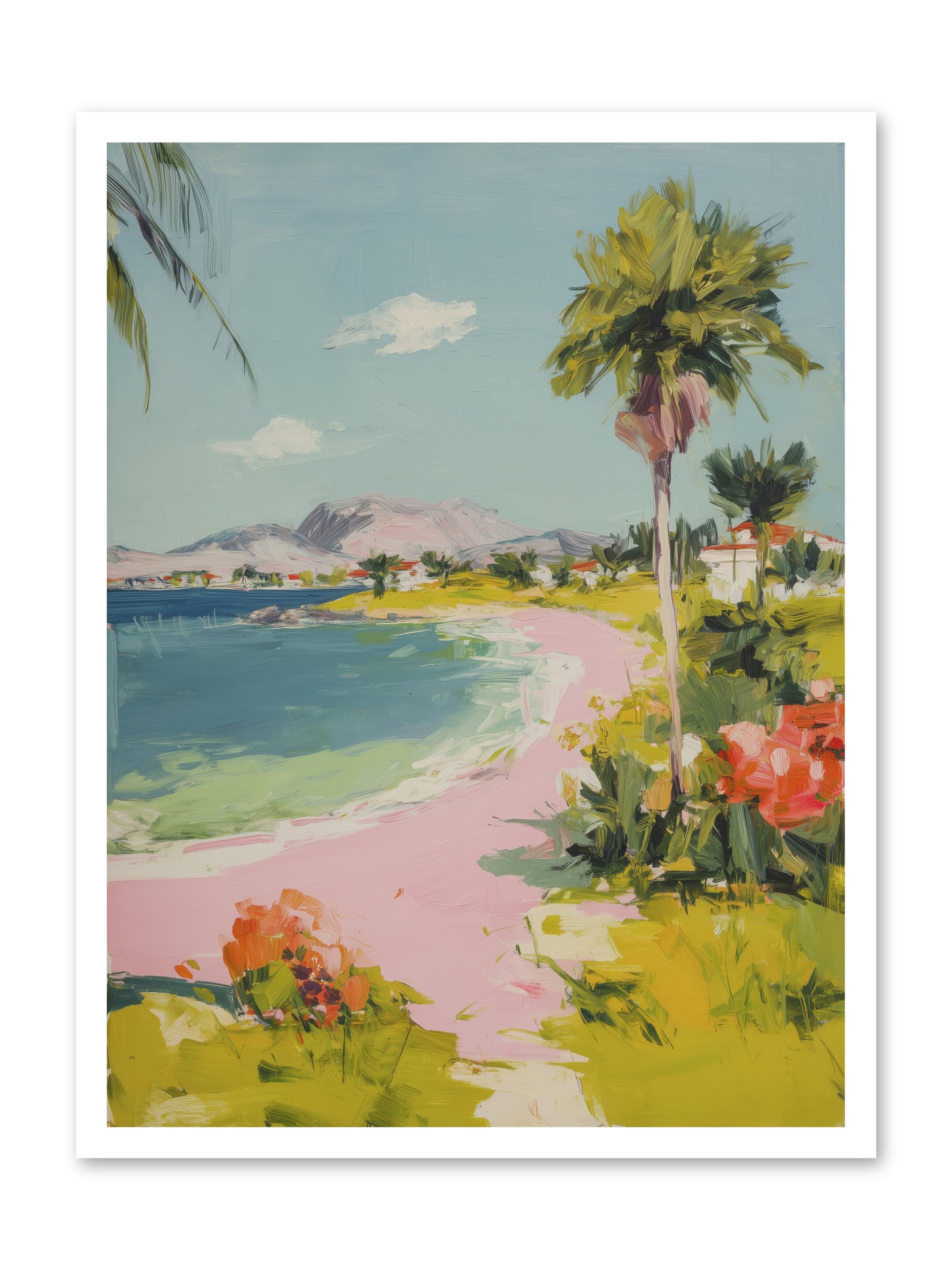 Rosy Coastline -- Paper Print 24x32