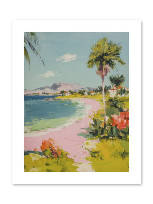 Rosy Coastline -- Paper Print 9x12