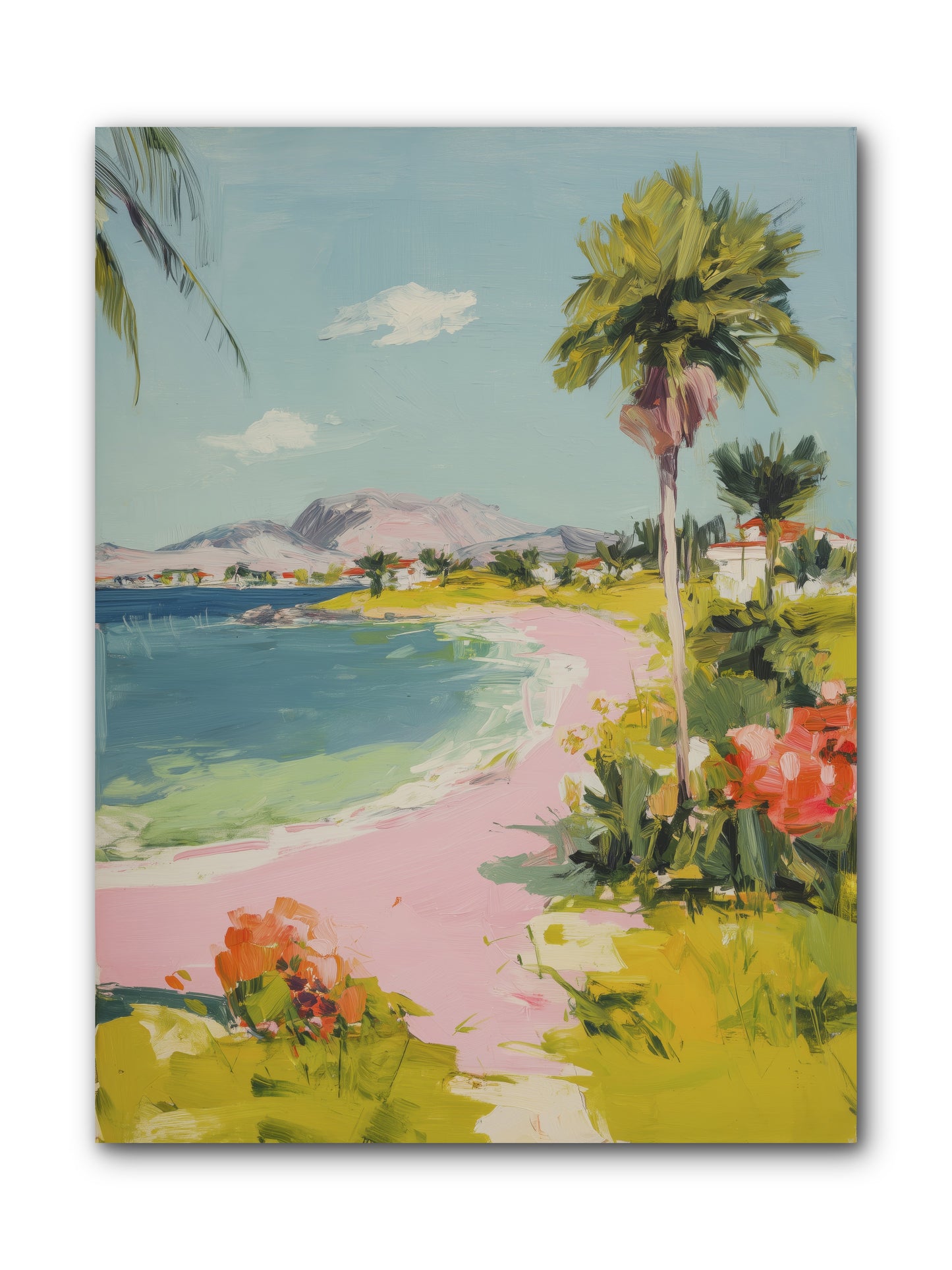 Rosy Coastline -- Wrapped Canvas 9x12