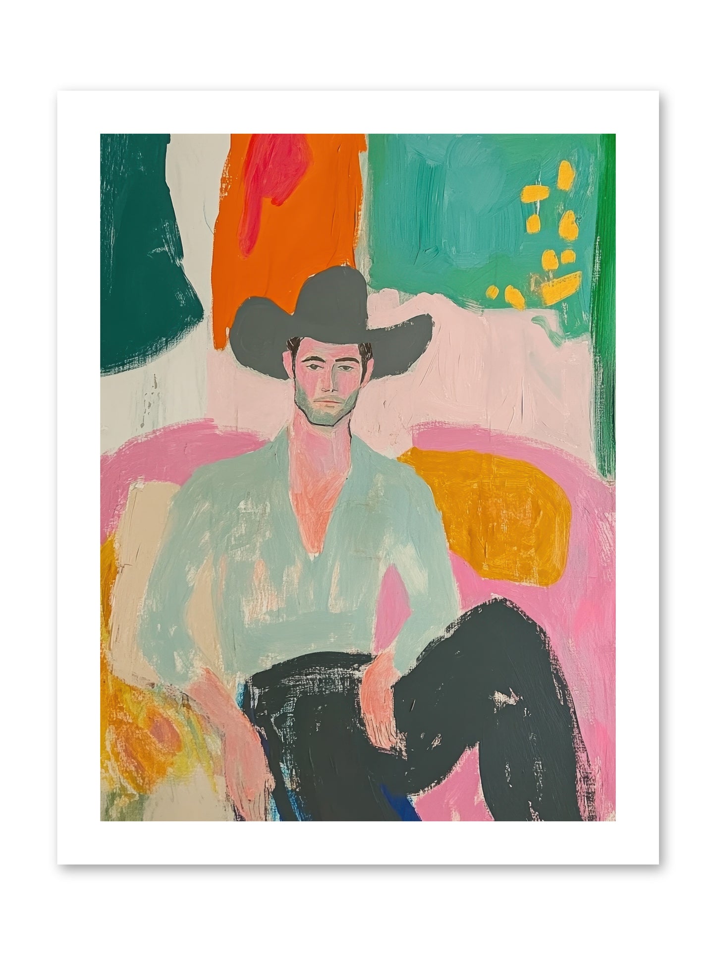 Roughstock Rider -- Paper Print 12x16