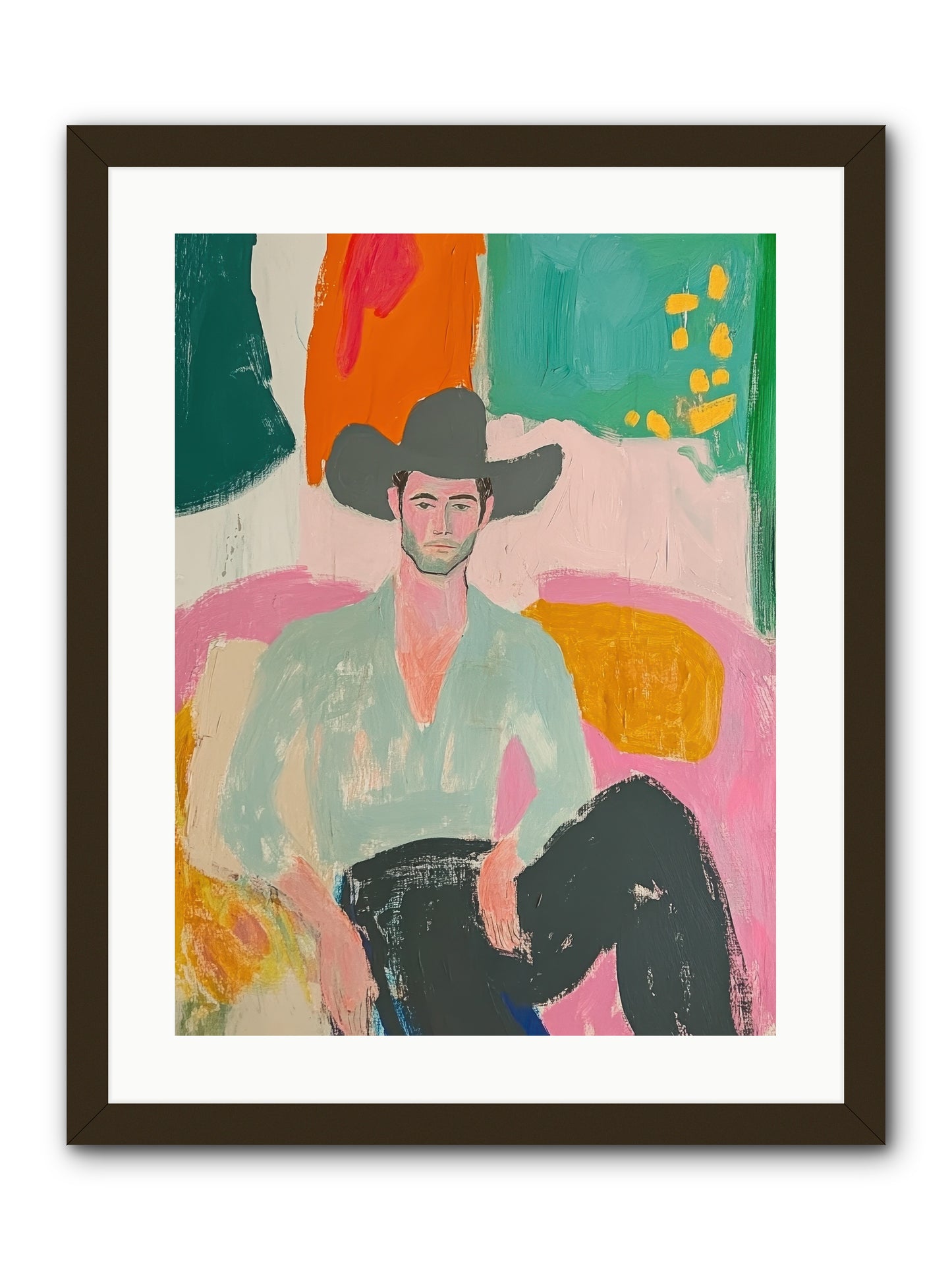 Roughstock Rider -- Framed Print - Black 18x24