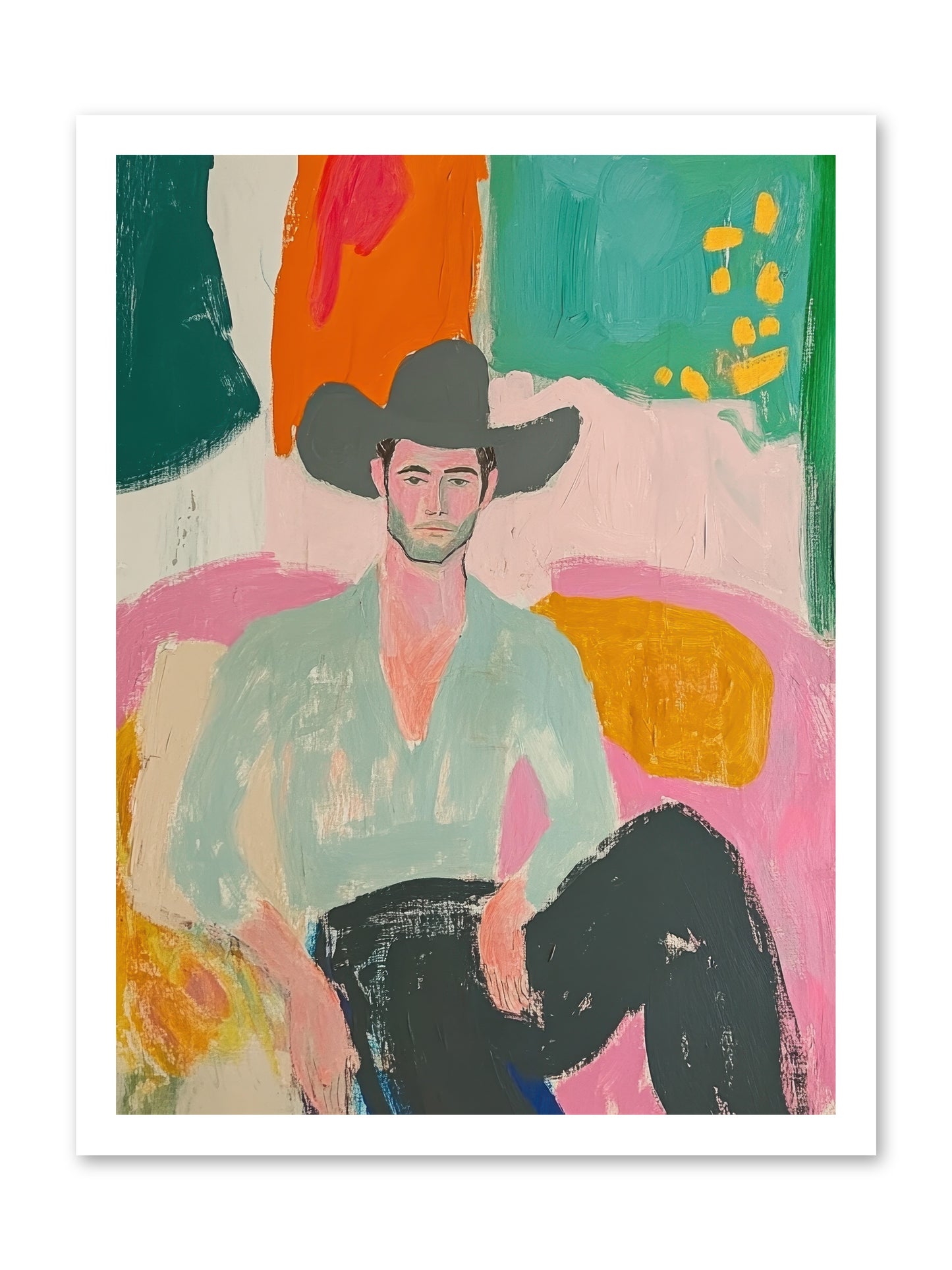 Roughstock Rider -- Paper Print 18x24