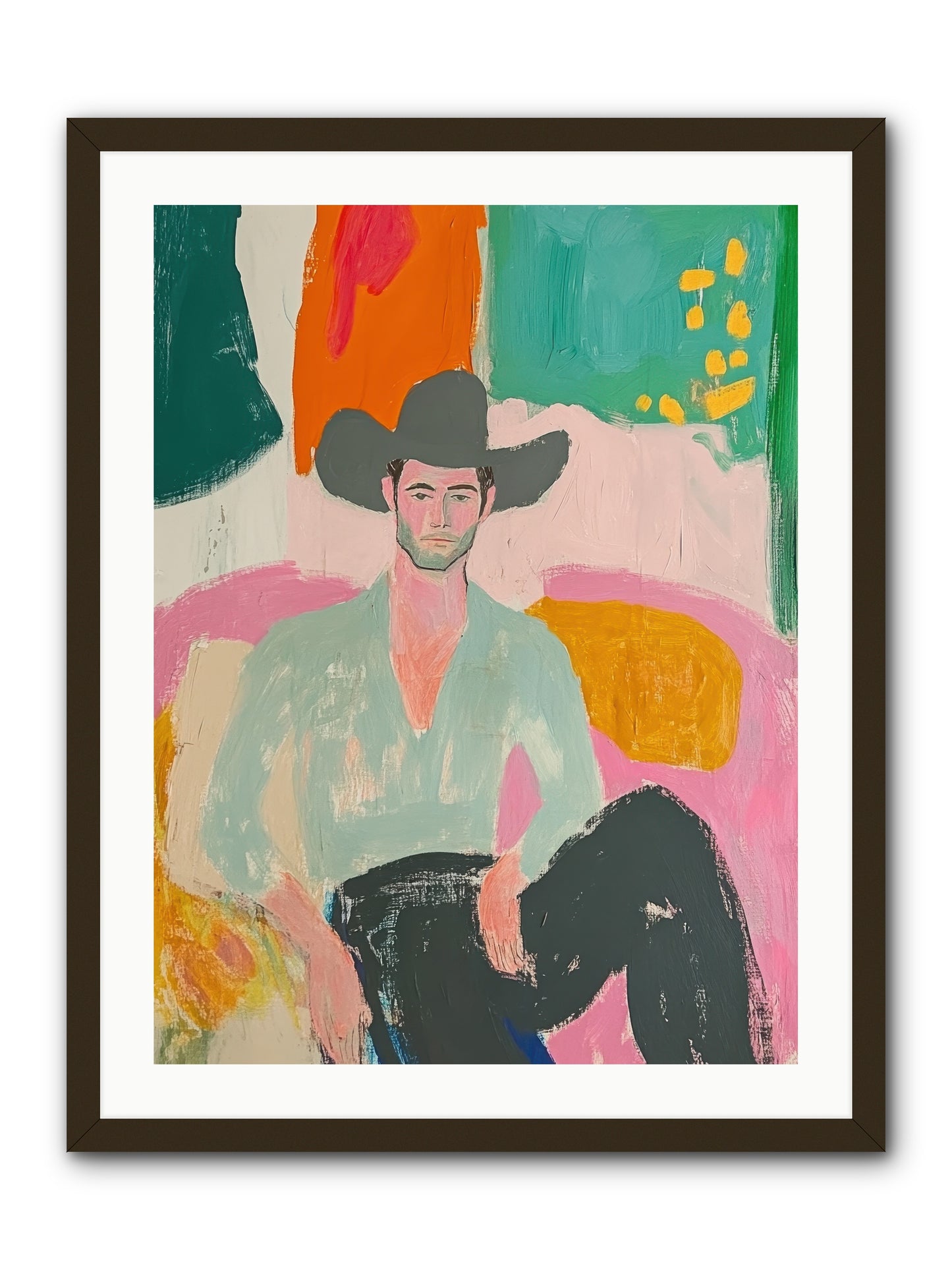 Roughstock Rider -- Framed Print - Black 24x32