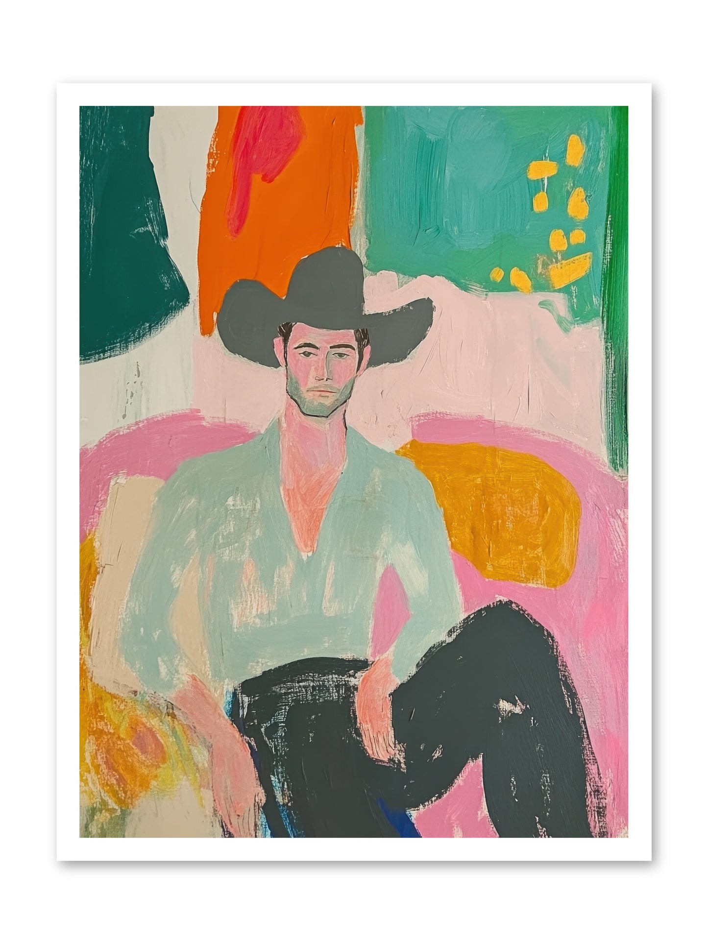 Roughstock Rider -- Loose Canvas Print 24x32