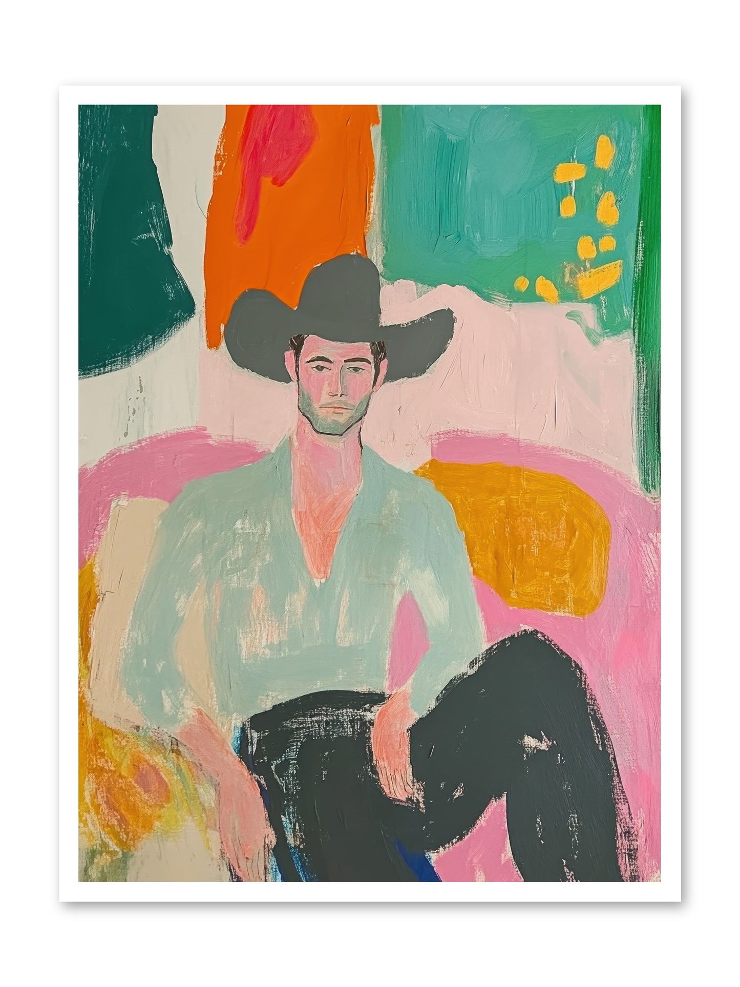 Roughstock Rider -- Paper Print 30x40