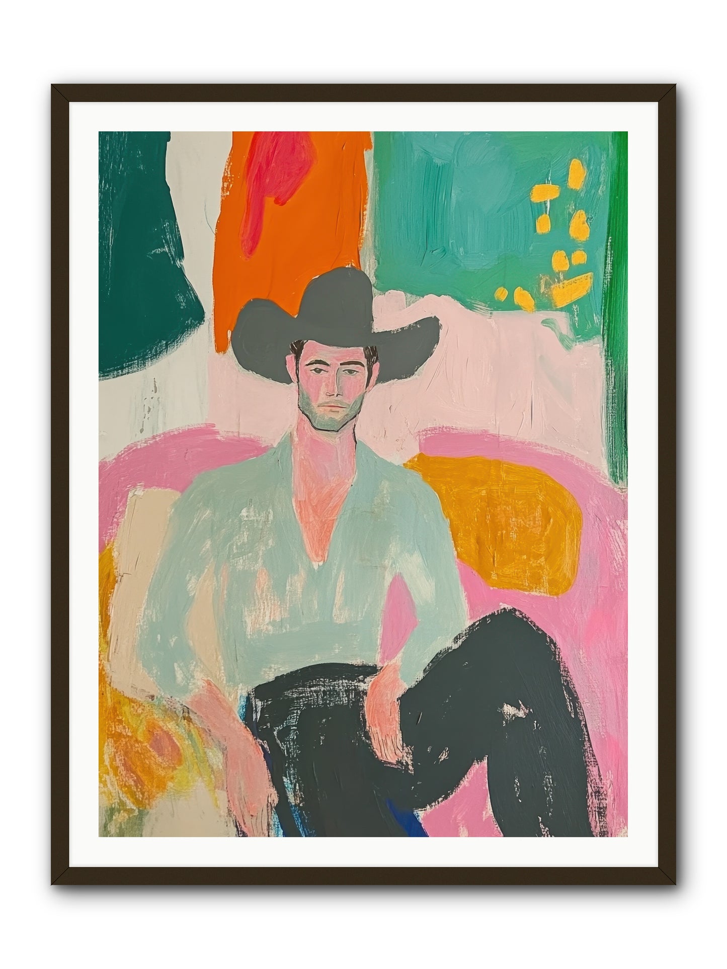 Roughstock Rider -- Framed Print - Black 36x48