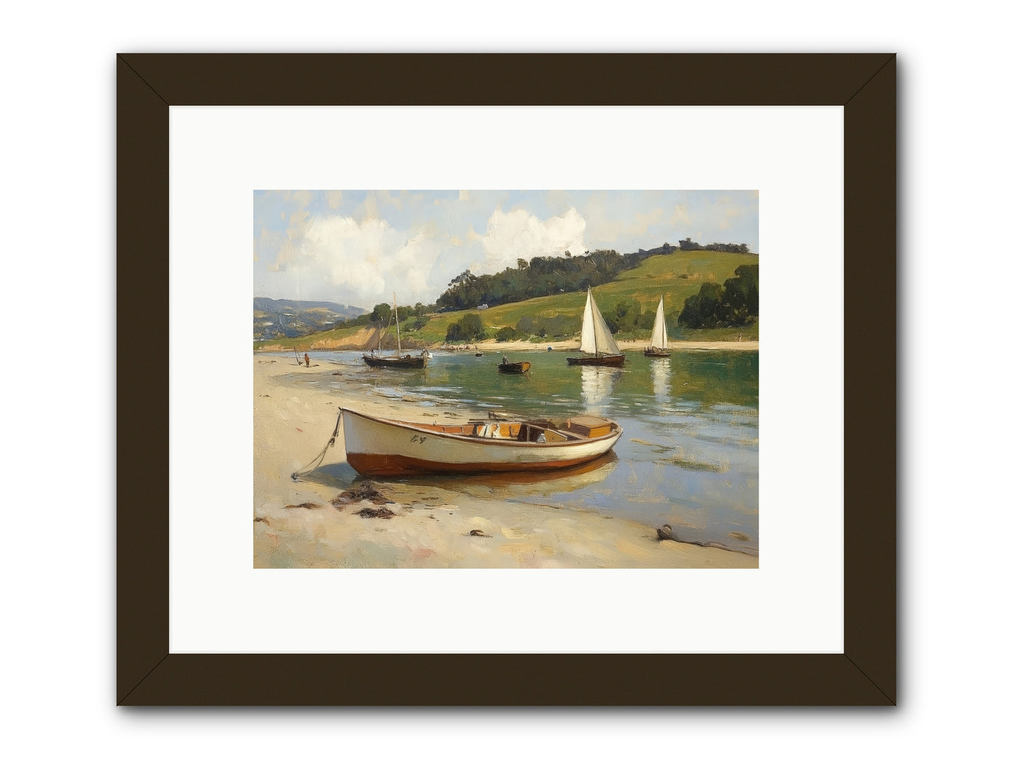 Rowing Hour -- Framed Print - Black 12x9