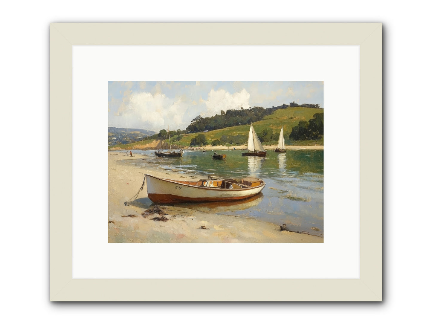 Rowing Hour -- Framed Print - White 12x9