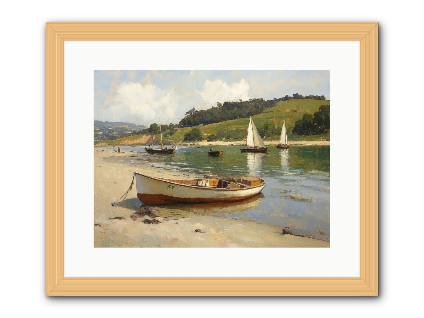 Rowing Hour -- Framed Print - Natural 16x12