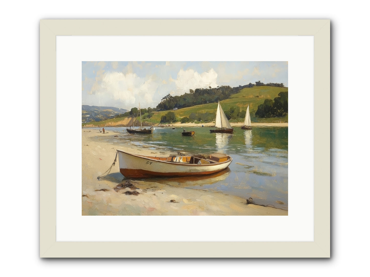 Rowing Hour -- Framed Print - White 16x12