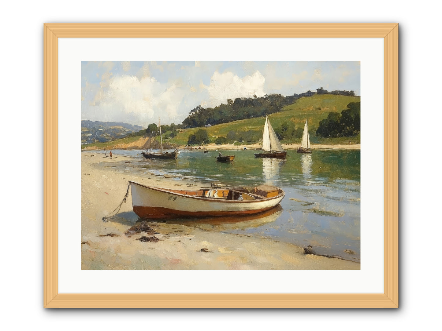 Rowing Hour -- Framed Print - Natural 24x18