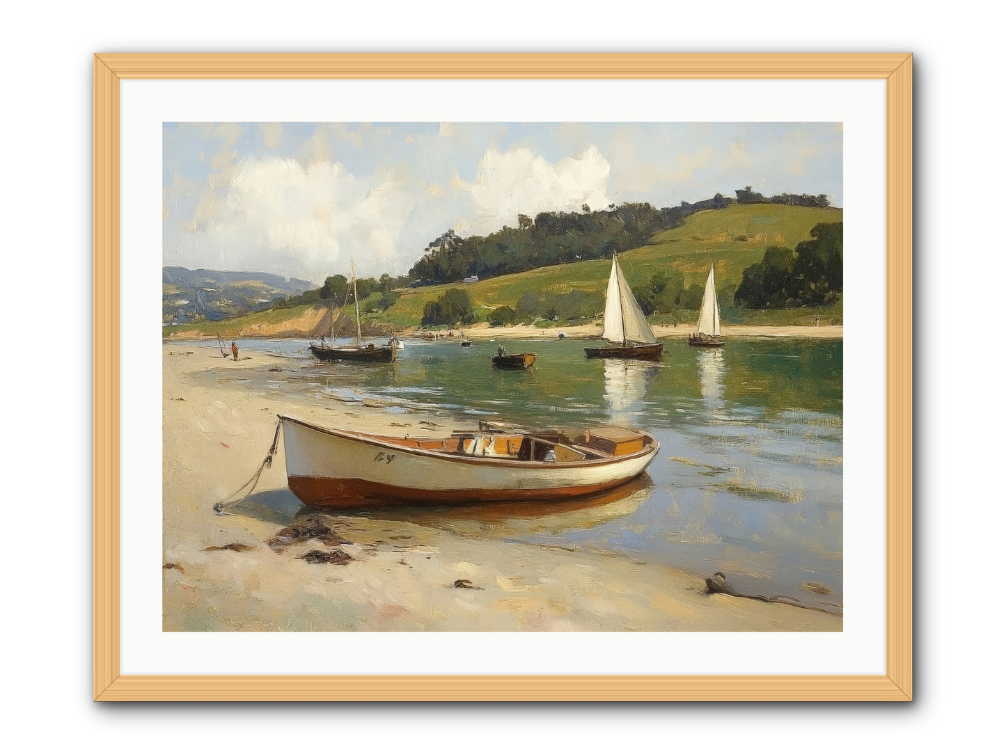 Rowing Hour -- Framed Print - Natural 32x24