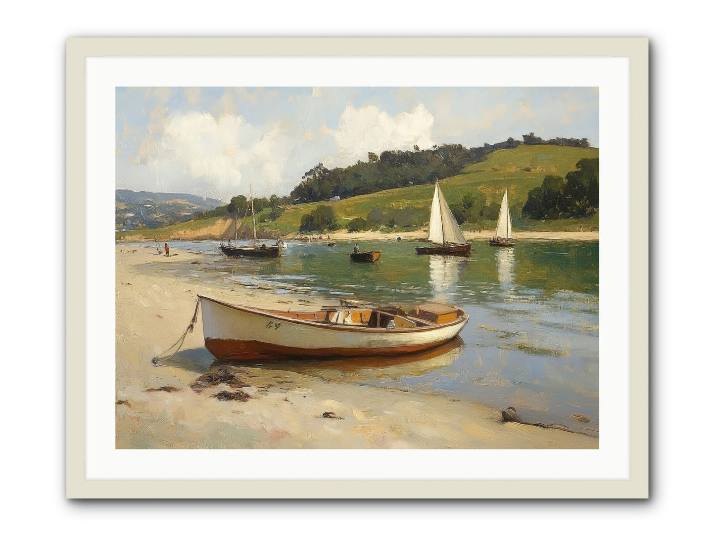 Rowing Hour -- Framed Print - White 32x24