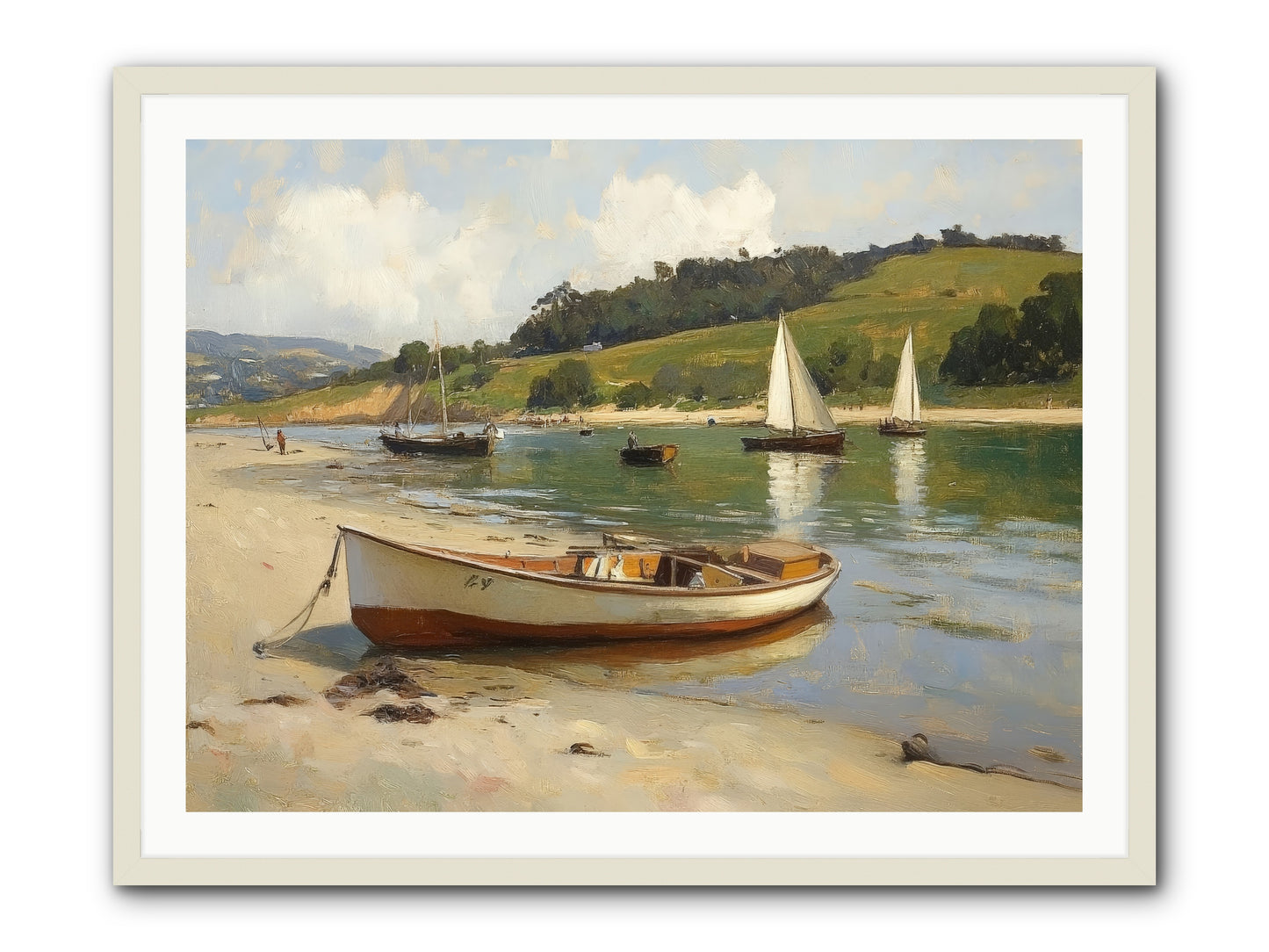 Rowing Hour -- Framed Print - White 40x30