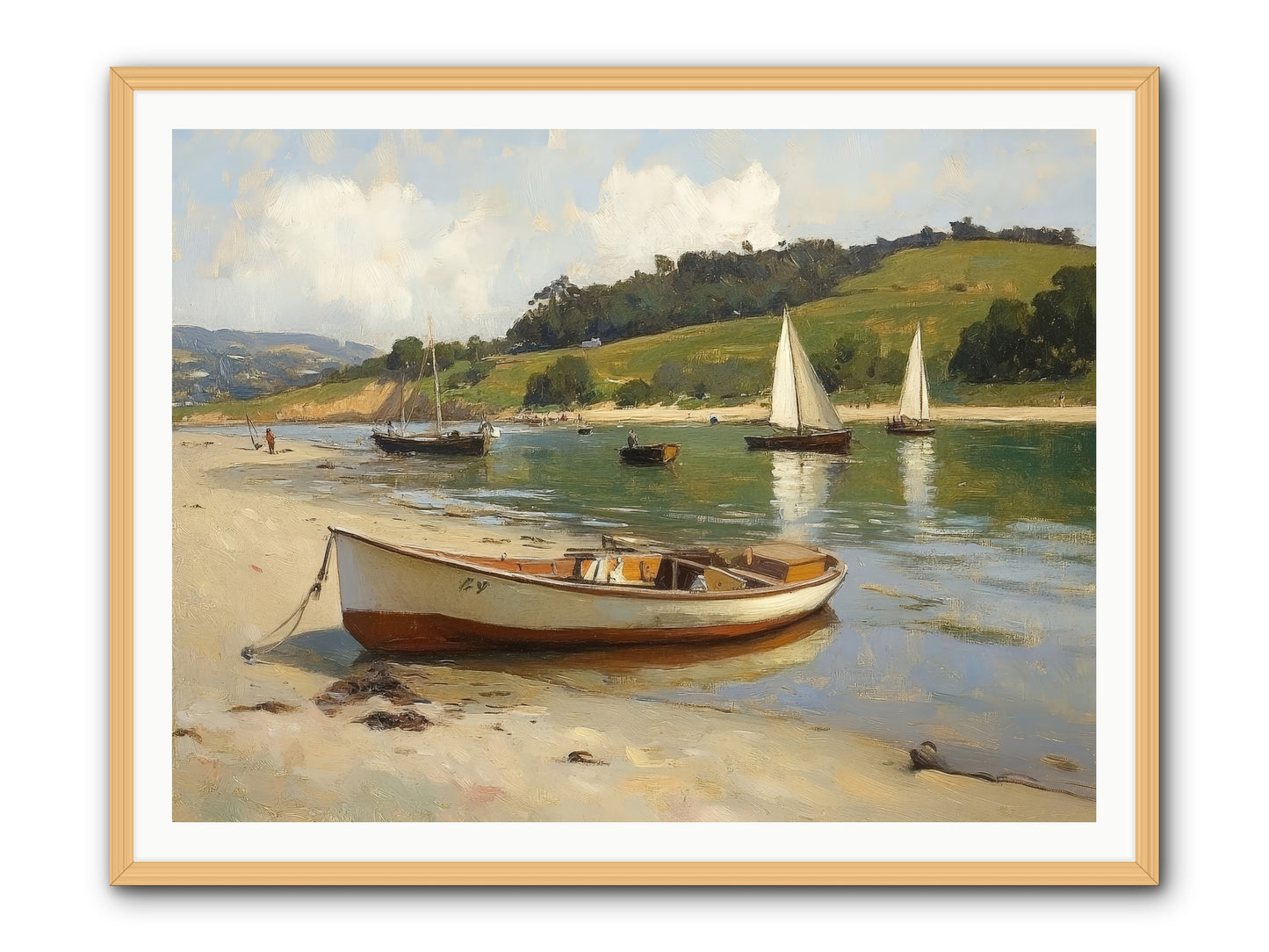 Rowing Hour -- Framed Print - Natural 48x36