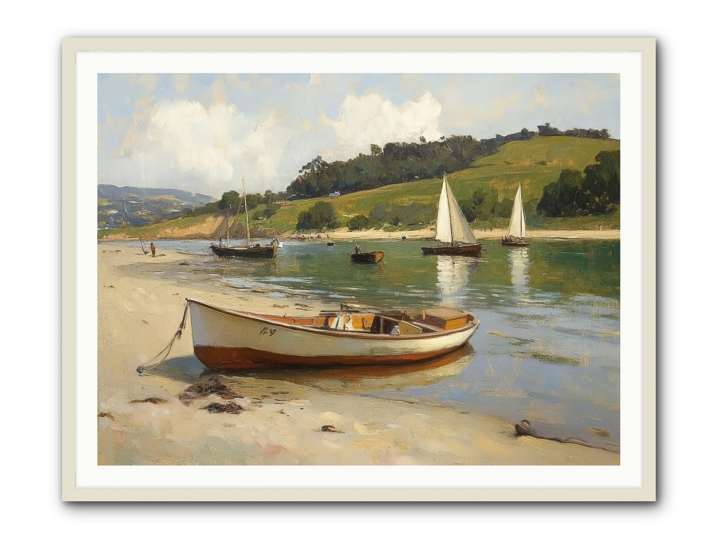 Rowing Hour -- Framed Print - White 48x36