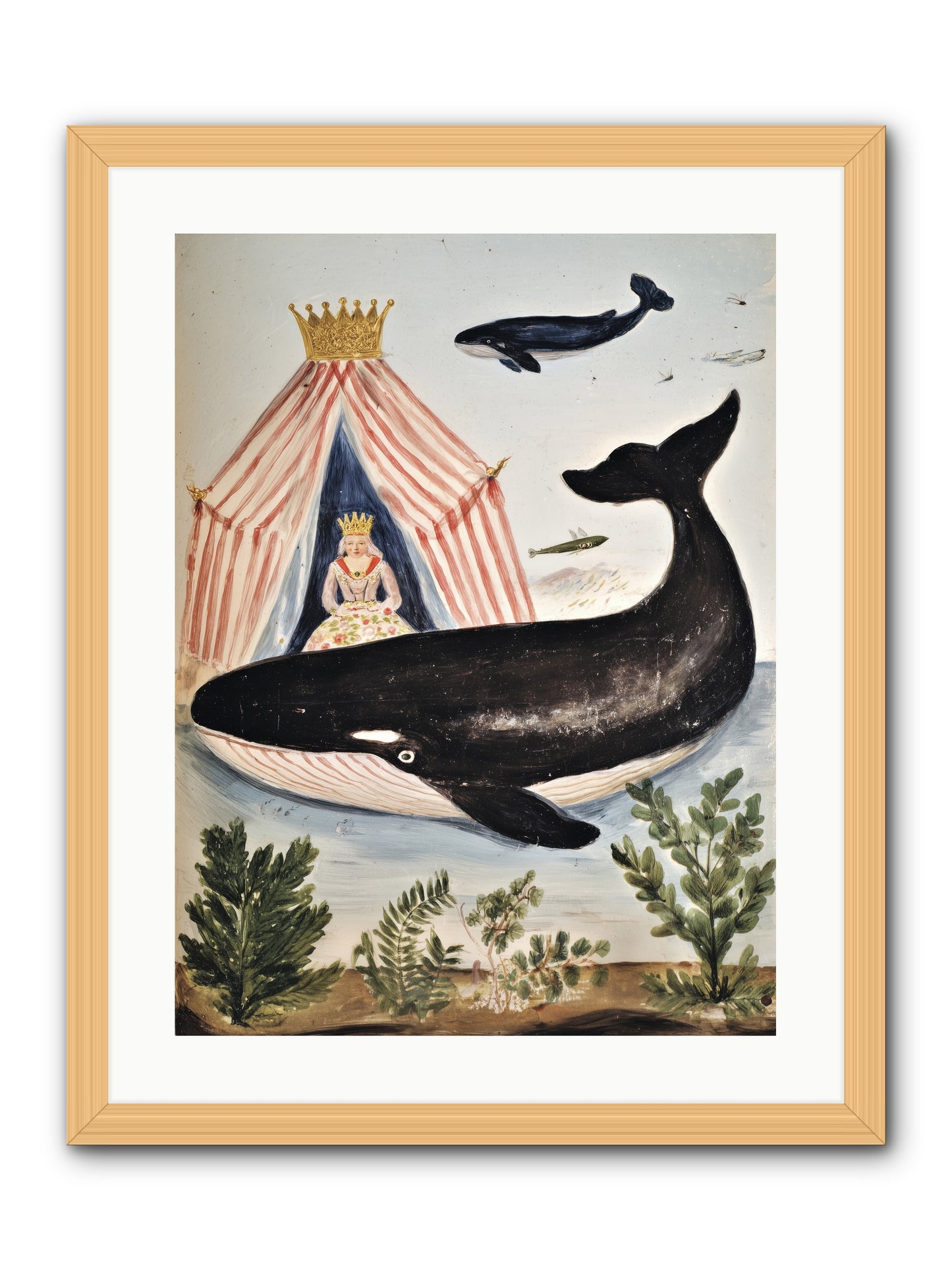 Royal Court -- Framed Print - Natural 18x24