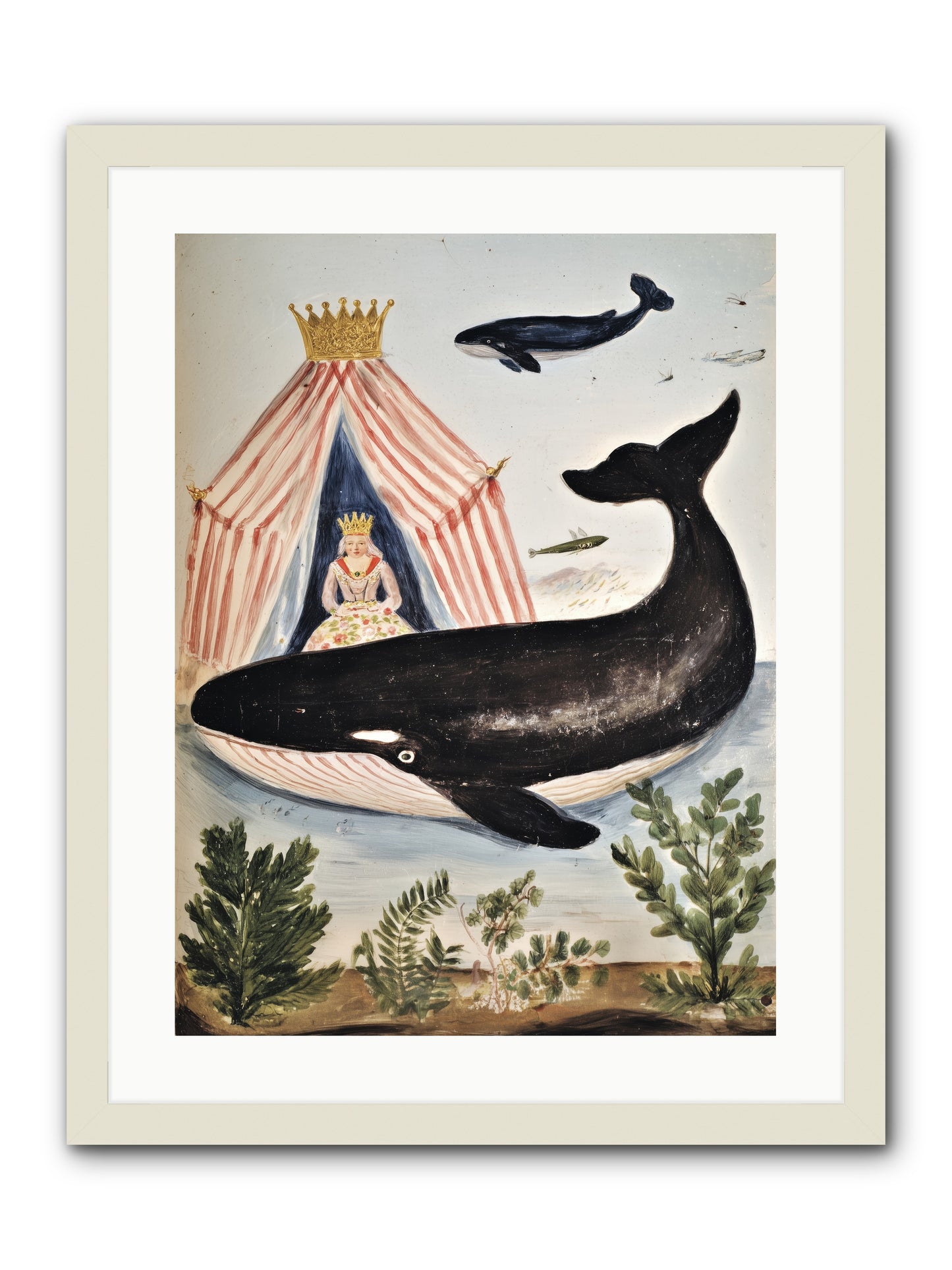 Royal Court -- Framed Print - White 18x24