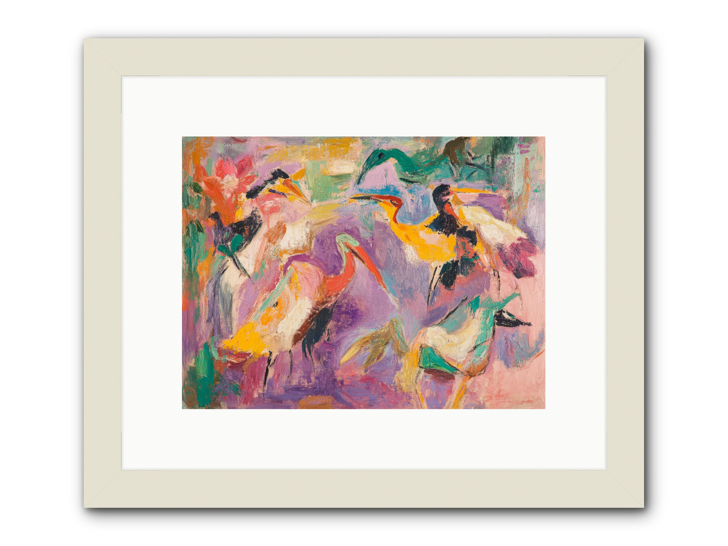 Royal Flock -- Framed Print - White 12x9