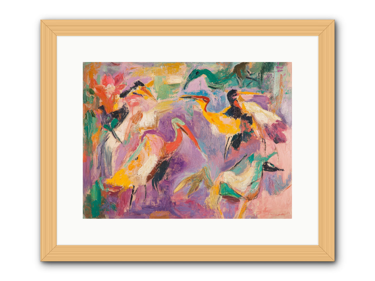 Royal Flock -- Framed Print - Natural 16x12