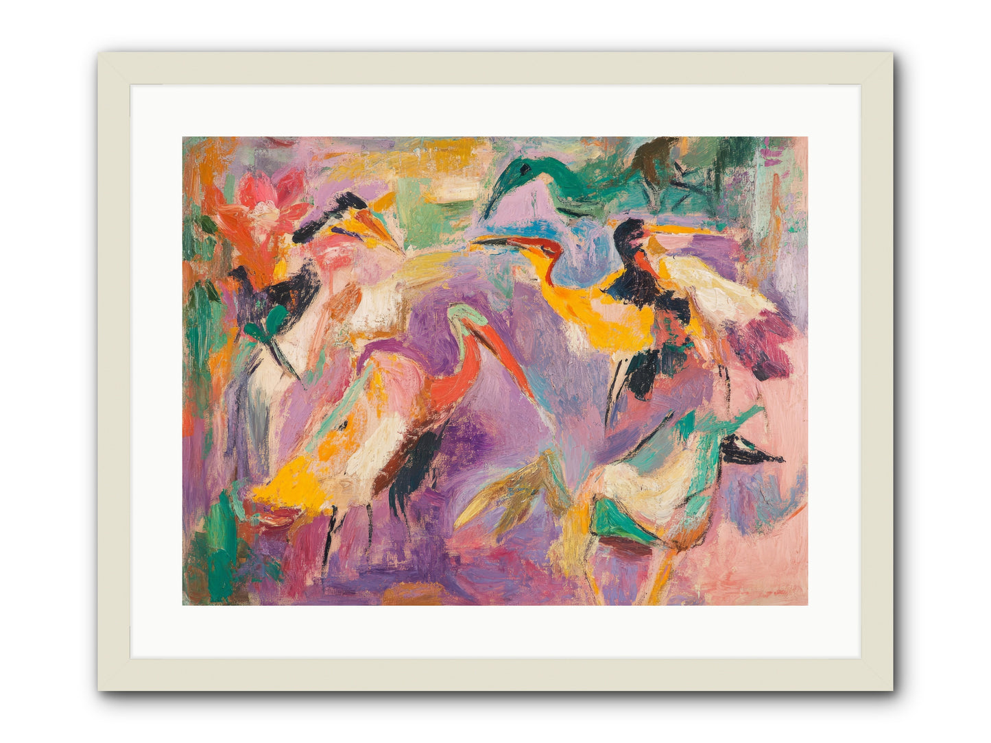Royal Flock -- Framed Print - White 24x18