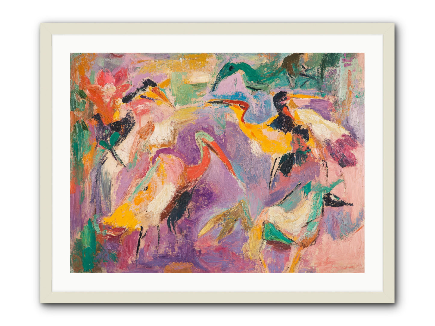 Royal Flock -- Framed Print - White 32x24